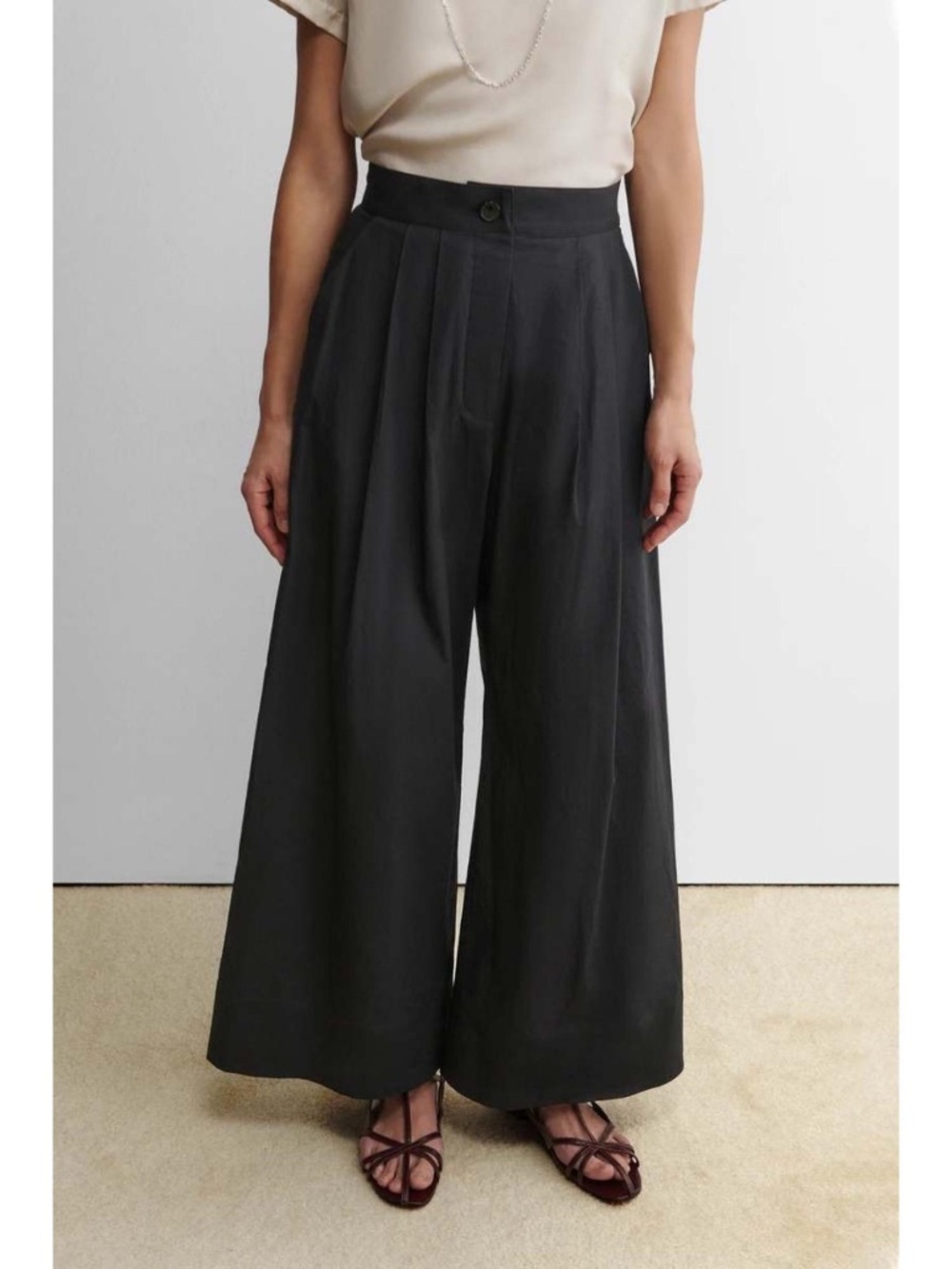 Rachel Comey Coxsone Black Wide-Leg High-Waist Trousers